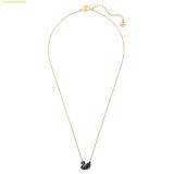  Dây Chuyền Swarovski Swan Swan pendant Swan, Small, Black, 18k rose gold finish 5204133 