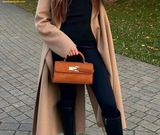  Túi Xách JW PEI Keyla Faux Suede Top Handle Bag - Brown 