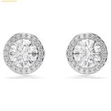  Bông Tai Swarovski Una Angelic stud earrings Round cut, Pavé, White, Rhodium plated 5636269 
