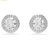 Bông Tai Swarovski Una Angelic stud earrings Round cut, Pavé, White, Rhodium plated 5636269