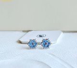  Bông Tai, Khuyên Tai Swarovski Magic stud earrings Snowflake, Blue, Rhodium plated 5734242 