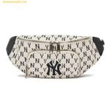  Túi Đeo Hông MLB Monogram Hip Sack New York Yankees 3AHSM012N-50CRD Màu Trắng Logo Đen 