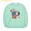 Áo Sweater MLB Long Sleeve T-shirt PQJ 3AMTL0224-43MTL LIKE Cartoon Overfit Man-to-Man Xanh