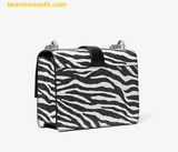  Túi Đeo Chéo Michael Kors Greenwich Small Animal Print Logo Crossbody Bag Màu Đen Trắng Rằn Ri 