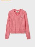  Áo Sweat WHOAU Steve V-neck Cable Sweater WHKAF1104F Hồng 