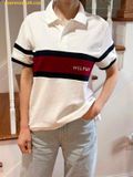  Áo Polo Tommy Hilfiger Men Colourblocked Polo Collar Applique T-shirt Trắng 