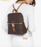  Balo Michael Kors Rhea Medium Slim Logo Backpack Màu Nâu Logo 