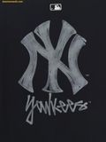  Áo Phông MLB Basic Simple Street Logo Oversized Short Sleeve T-shirt New York Yankees 3ATSB0463-50BKS Black 