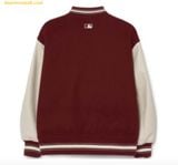  Áo Khoác Bomber MLB Common Logo Wool Varsity Jacket 3AJPB0131-43WIS Tay Da 