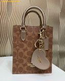  Túi Đeo Chéo Coach Set Boxed Mini Tote Bag And Mirror Bag Charm Set In Signature Canvas 