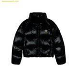  Áo Khoác Phao MLB Crop Glossy Curved Puffer Jacket New York Yankees Đen - 3FDJB2046-50BKS 
