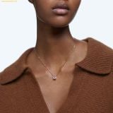  Dây Chuyền, Vòng Cổ Swarovski Una necklace Octagon cut, Pink, Rose gold-tone plated 5614933 