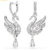Bông Tai, Khuyên Tai Swarovski Swan earrings Swan, White, Rhodium plated 5723388