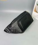  Túi Đeo Hông COACH Racer Small Belt Bag In Signature Canvas CBF77 Charcoal Black 