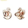  Bông Tai, Khuyên Tai Swarovski Iconic Swan Stud Earrings Swan Green Rose Gold Tone Plated 5650063 