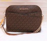  Túi Đeo Chéo Michael Kors Jet Set Travel Medium Dome Crossbody Bag 35F1GTVC6B Nâu Logo 