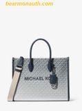  Túi Tote Michael Kors Mirella Medium Ombré Logo Tote Bag Đen Trắng 