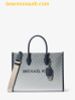 Túi Tote Michael Kors Mirella Medium Ombré Logo Tote Bag Đen Trắng