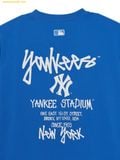  Áo Phông MLB Basic Street Back Letter Oversized Short Sleeve T-shirt New York Yankees 3ATSB1063-50BLN Neon Blue 