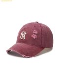  Mũ Lưỡi Trai MLB Damage Washed Unstructured Ball Cap NY (Burgundy) 3ACPVV34N-50BDS 