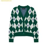  Áo Khoác Cardigan MLB Women's Monogram Sweater New York Yankees 3FKCM0134-50GNS Xanh Lá 