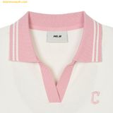  Áo Polo Tay Dài MLB Women's Basic Small Logo Long Sleeve Collared T-Shirt CLE (Cream) 3FPQB0141-45CRS 
