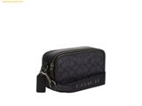  Túi Đeo Chéo Coach Wyatt Crossbody Bag In Signature Canvas With Silver Tone Hardware Black 