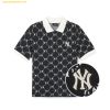Áo Polo MLB Women's Diamond Monogram Jacquard Collar T-Shirt NY (Black) 3FPQM0243-50BKS