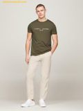  Áo Phong Tommy Hilfiger Logo Embroidery Slim T-Shirt Aegean Sea 