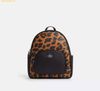 Balo Coach Court Backpack With Signature Canvas And Leopard Print CN764