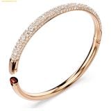  Vòng Tay, Lắc Tay Swarovski Sublime bangle Snow pavé, White, Rose gold-tone plated 5688610 