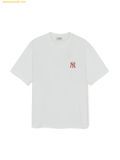  Áo Phông MLB Basic Street Color Letter Oversized Short Sleeve T-shirt New York Yankees White 3ATSB1563-50WHS 