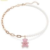  Dây Chuyền Swarovski Teddy pendant Crystal pearl, Bear, Pink, Rose gold-tone plated 5669166 