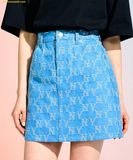  Chân Váy Denim MLB Women's Classic Monogram Jacquard Denim Skirt NY (Indigo) 3FDSM0133-50INS 