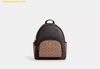 Balo Coach Court Backpack In Blocked Signature Canvas Nâu Logo