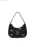  Túi Đeo Vai MLB Hip Monogram JQD Denim Hobo Bag New York Yankees Black 
