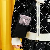  Túi Để Bình Nước MLB Diamond Monogram Jacquard Water Bottle Crossbody Bag NY (Hồng) 7ACRMD63N-50PKS 