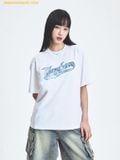  Áo Phông MLB Denim-like Big Lux Oversized Short Sleeve T-shirt NY (White) 3ATSM1453-50WHS 