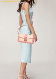  Túi Đeo Chéo Coach Peach Coral Pink Leather Colorblock Georgie Shoulder Bag C8607 
