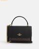 Túi Xách Coach Klare Top Handle Bag In Signature Canvas Đen Logo Size 26 CY687