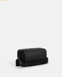  Túi Đeo Chéo Coach Axel Crossbody Signature Canvas Đen Logo 