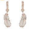  Khuyên Tai, Bông Tai Swarovski Nice Drop Earrings Feather, White, 18k Rose Gold Plated 5663486 
