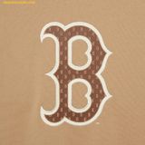  Áo Sweater MLB Monogram Big Lux Overfit Boston Red Sox 3AMTM1234-43BGS Màu Be Màu Nâu 
