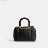  Túi Đeo Chéo Coach Tabby 19 Quilted Leather Top-Handle Bag Black CCC12 