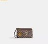  Ví Dài Coach Double Zip Wristlet In Signature Jacquard With Floral Embroidery Oak Multi CEF63 