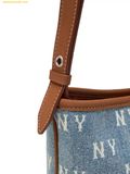  Túi Đeo Chéo MLB Classic Monogram Vintage Denim Mini Bucket Bag New York Yankees (Size 19) 3ABMMV55N-50BLL - Xanh 