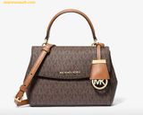  Túi Đeo Chéo Michael Kors MK Ava Extra-Small Signature Logo Crossbody Bag Màu Nâu 