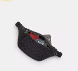  Túi Đeo Hông Coach Warren Mini Belt Bag In Signature Canvas Charcoal Black CW369 