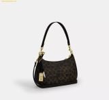  Túi Đeo Vai Coach Teri Shoulder Bag In Loved Signature Canvas With Charms - CDY18 - Brown 