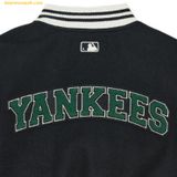  Áo Khoác Bomber MLB Wool Basic Two-tone Varsity Jacket NY (Black) 3AJPV0634-50BKS 